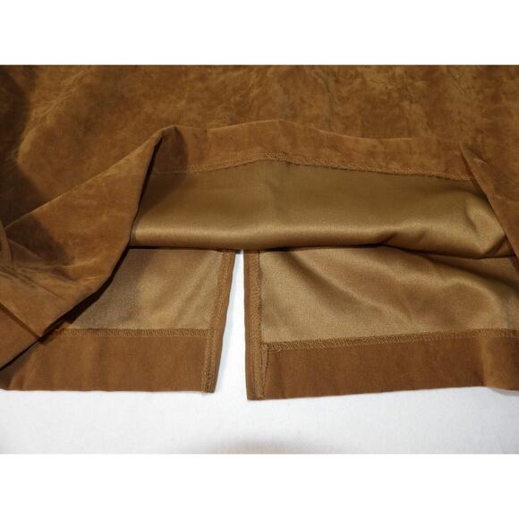 Derek Heart Pencil Skirt 13/14 Faux Suede Brown Minimalist Casule Office Modest - Picture 5 of 12